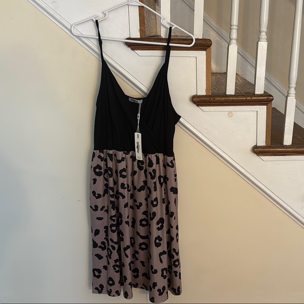 Black and Brown Leopard Print Dress